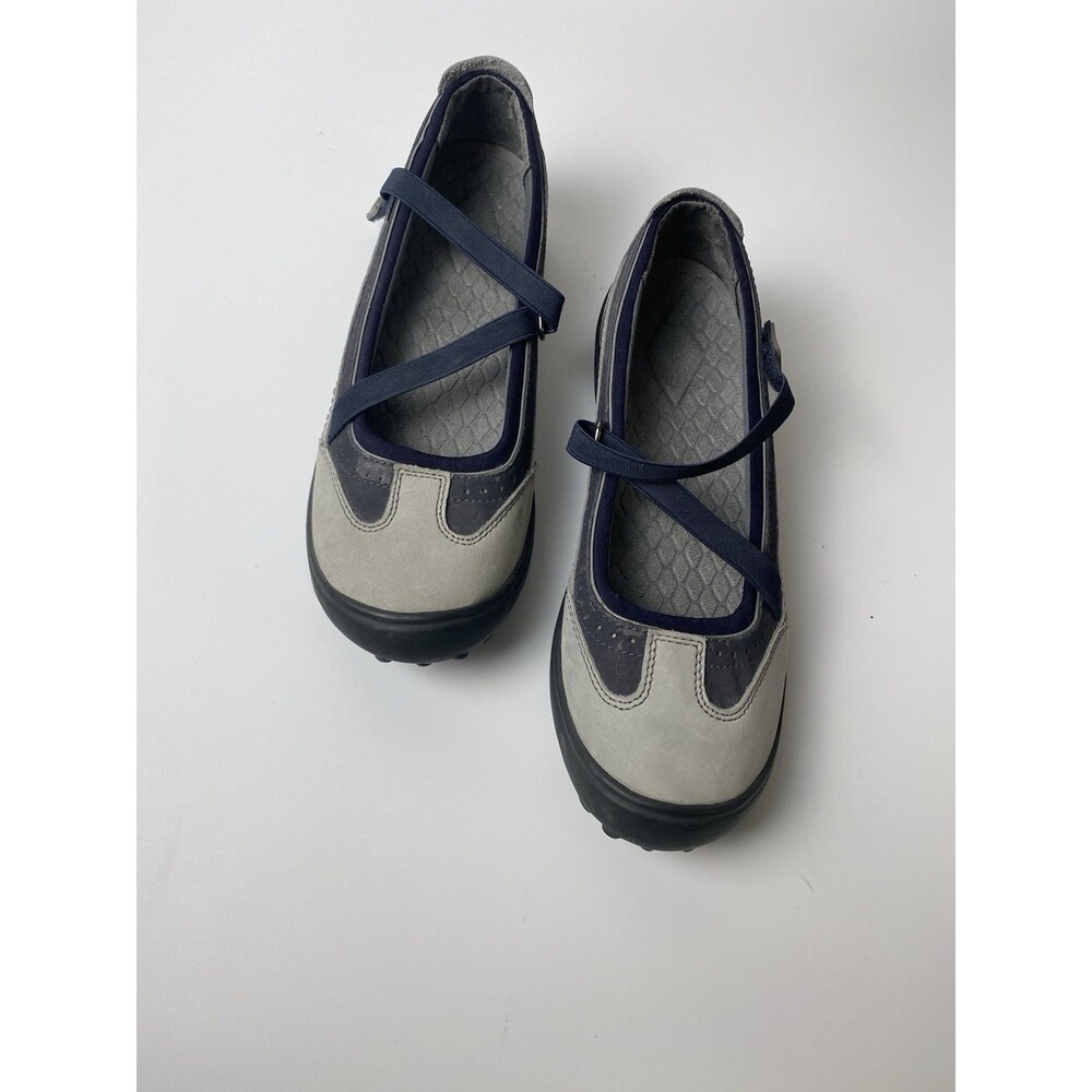 Lands End Women’s Casual Leather Hiking Summer Ballerina Flats 7 B Cross Strap